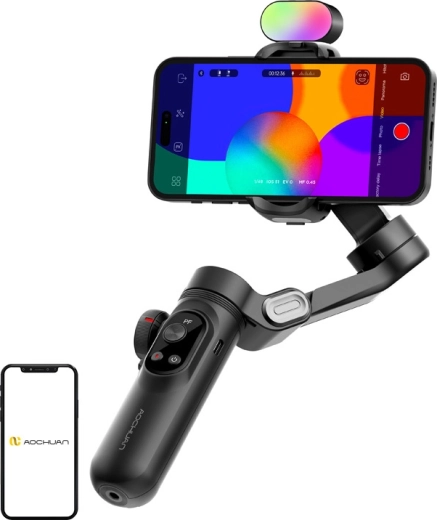 Aochuan Smart X Pro 3osý stabilizátor na mobil s RGB světlem, černý