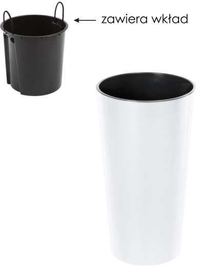 Květináč Lilia 14 cm s vložkou – bílý
