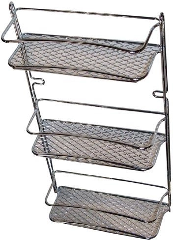 Koupelnová polička STAR, 3 patra, chrom, 23 × 10 × 46 cm