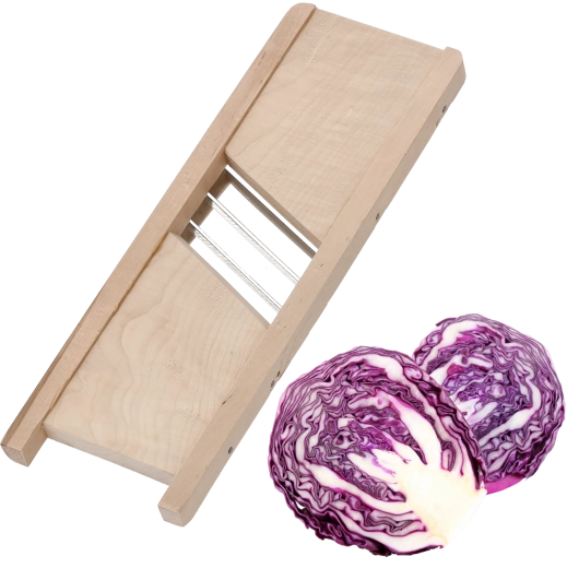 Dřevěná struhadla na zelí 44 × 15 cm se 3 noži