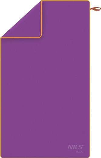 Rychleschnoucí mikrovláknový ručník NILS aqua NAR12 fialovo‑oranžový 180 × 100 cm