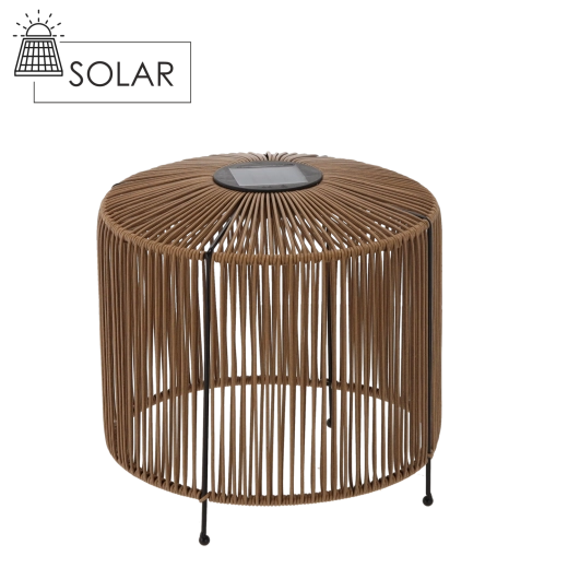 Hnědý solární LED lampion 25 cm