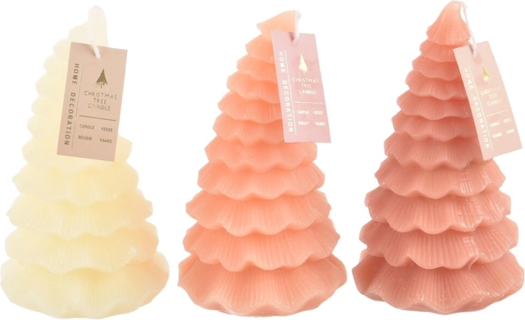 Dekorativní svíčka ve tvaru vánočního stromku 18 cm (3 varianty)