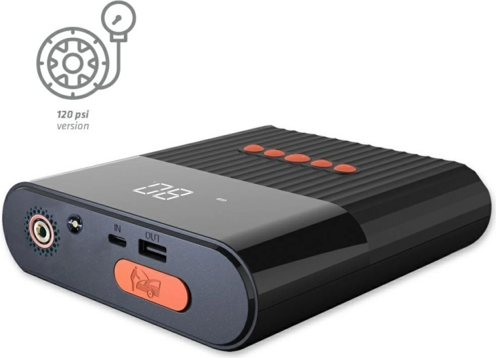 4smarts PitStop+ jump starter s powerbankou, kompresorem a LED svítilnou
