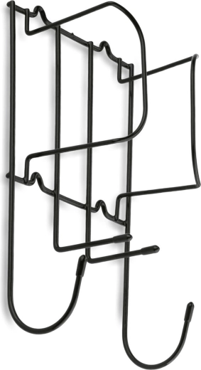 Nástěnný držák na žehličku z kovu, černý, 17 × 11 × 30 cm