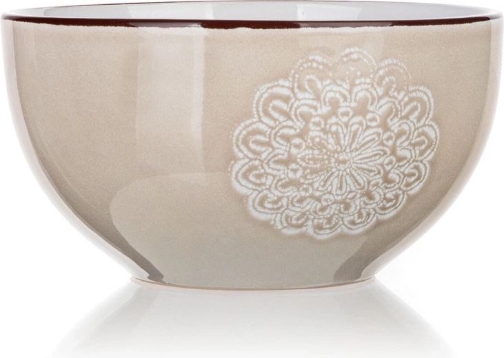 Keramická miska SHAPE 14,3 cm – krémová s krajkovým dekorem