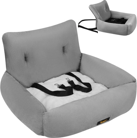 Autosedačka pro psa PURLOV L, šedá, 53 × 42 × 30 cm