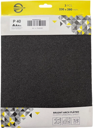 Brusné plátno na kov a dřevo zrnitost 120, 230 × 280 mm, 3 ks