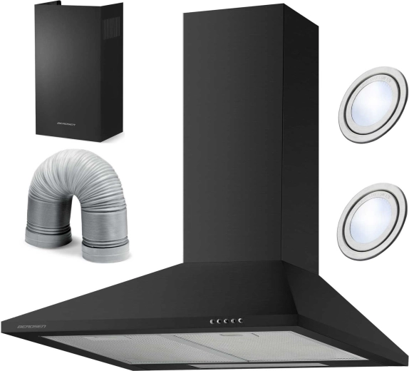 Komínový kuchyňský odsavač 60 cm Berdsen BT-214 černý