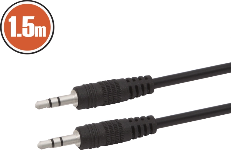 Audio kabel Jack 3,5 mm – Jack 3,5 mm, 1,5 m, černý