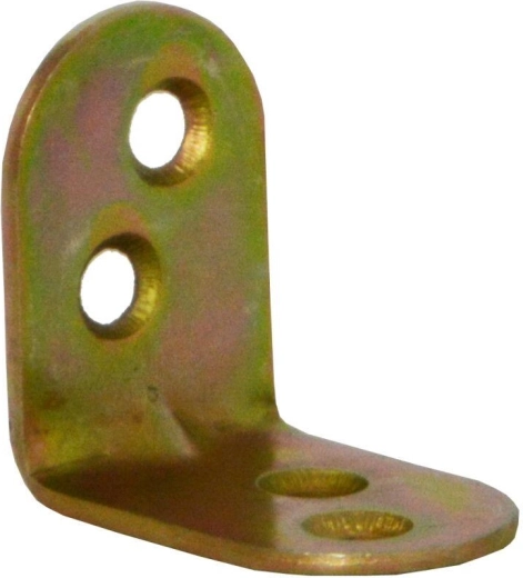 Montážní úhelník s prolisem 25 × 18 × 1,5 mm, žlutý pozink, balení 15 ks