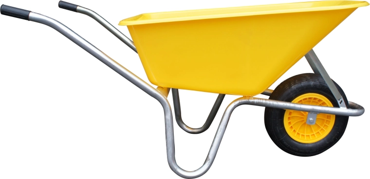 Zahradní kolečko LIVEX 100 l, žlutá korba, pozinkovaný rám