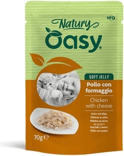 Oasy Nature Soft Jelly kuřecí se sýrem kapsička 70 g