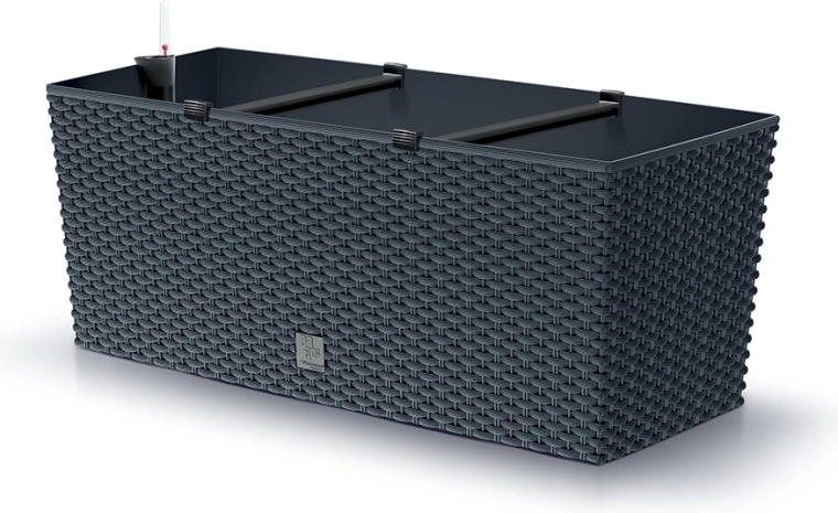 Samozavlažovací truhlík ratanový antracit 50 cm