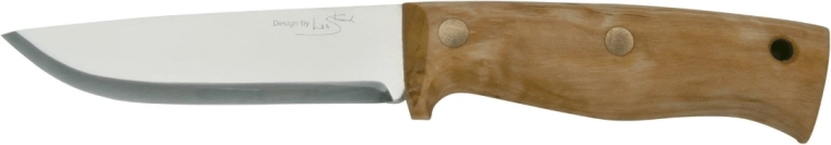 Helle Temagami 14C28N bushcraft nůž s dřevěnou rukojetí a koženým pouzdrem