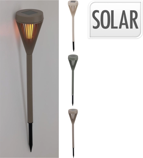 Solární zahradní lampa LED z polypropylenu, matný mix barev, průměr 7,5 cm, výška 43 cm