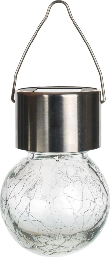 Solární závěsná lampa HANG z nerezové oceli a skla, čirá, 1 LED