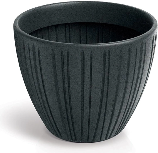 Květináč Fero Round 48 cm olověný – moderní venkovní a interiérový truhlík