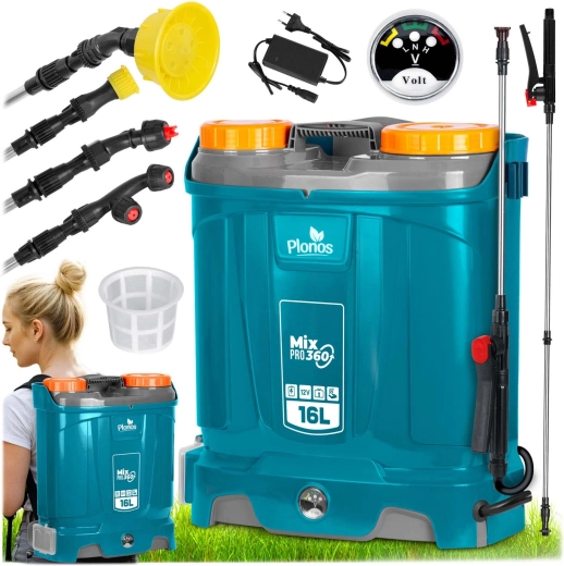Akumulátorový zádový postřikovač s mícháním 16 l Plonos