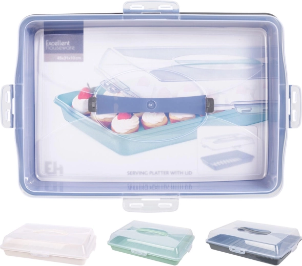 Podnos s krytem 43 × 31 × 9 cm, mix barev