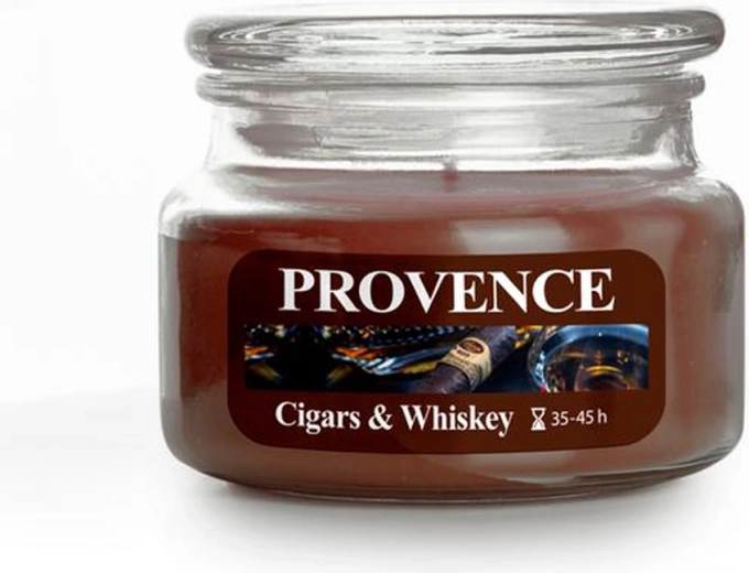 Vonná svíčka ve skle Provence cigars & whiskey 45 hodin