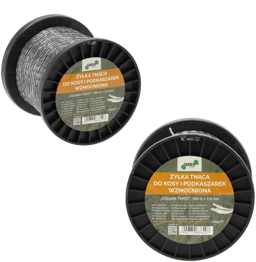 Vyztužená strunová žací šňůra Square Twist 2,4 mm, 100 m