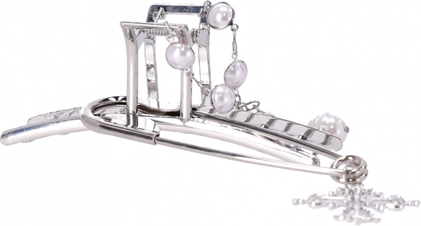 Dekorativní spona do vlasů se stříbrnými perličkami