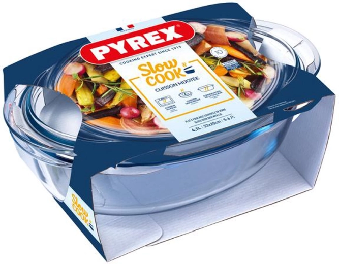 Oválný pekáč s víkem PYREX 4,1 l sklo