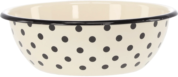 Emaliovaná miska 1,5 l, průměr 20 cm, bílá s puntíky