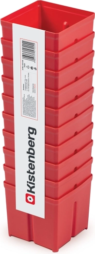 Sada plastových úložných boxů na nářadí 10 ks, červená