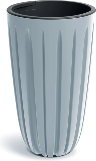 Květináč Wario 29 cm světle šedý s vložkou