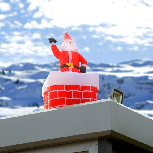 Nafukovací Santa v komíně s LED osvětlením 160 cm