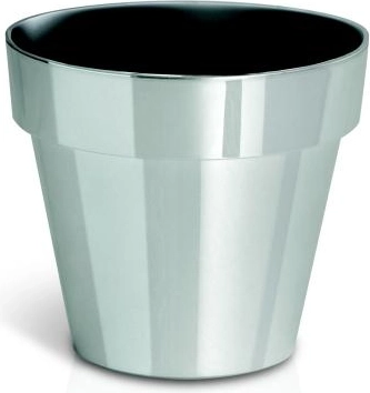 Stříbrný květináč Chrome, průměr 110 mm