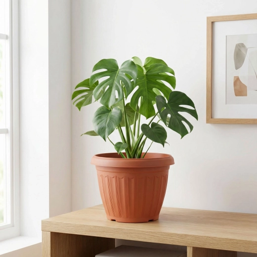 Plastový květináč v terakotové barvě 25 cm