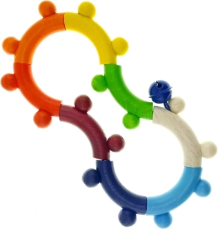 Hess chrastítko pro rozvoj motoriky, barevné dřevo