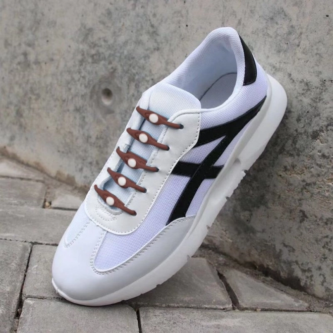 Silikonové tkaničky 14 ks - hnědé