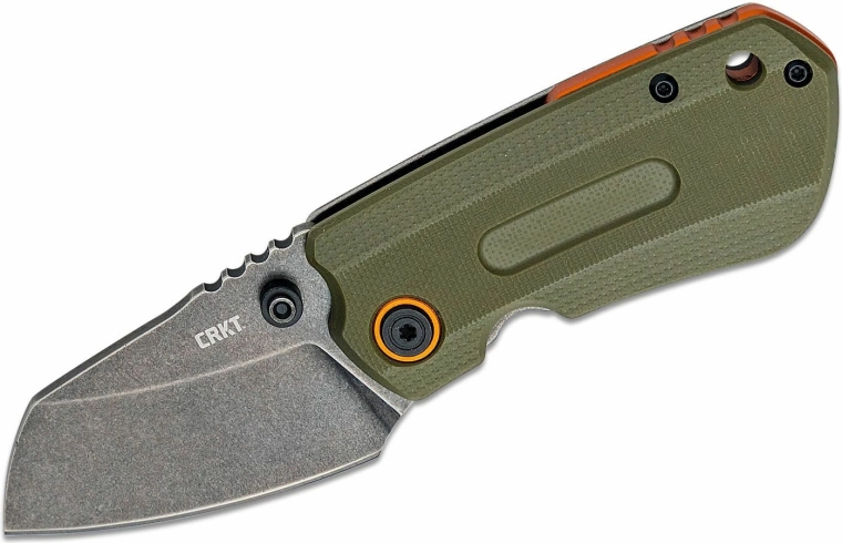 CRKT Overland Compact kapesní nůž 5,7 cm, Black Stonewash, zelená G10