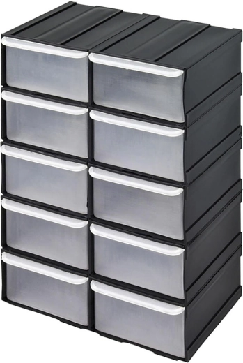 Dílenský organizér s 10 zásuvkami 155 × 100 × 225 mm