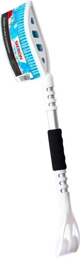 Škrabka na led se smetáčkem SHERON bílá/modrá