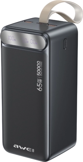 Awei powerbanka 50 000 mAh 65 W PD s LED displejem (2× USB-A, USB-C) - 1 kus
