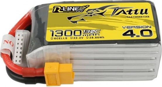Tattu R-Line LiPo baterie 1300mAh 130C 22.2V 6S1P XT60