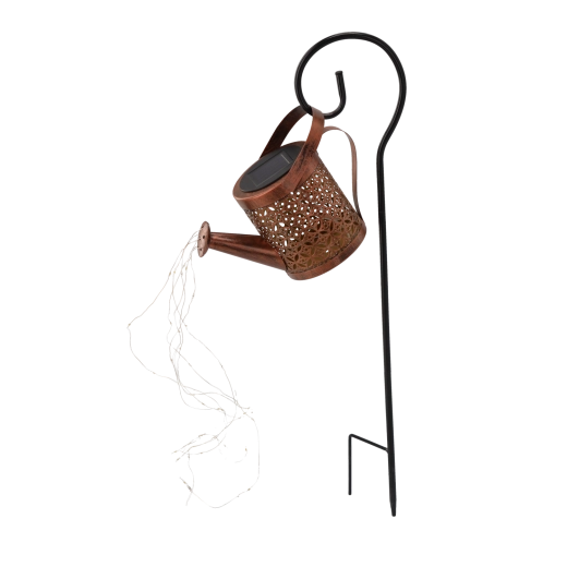 Solární zahradní konvička s LED světlem, teplá bílá, 37 LED