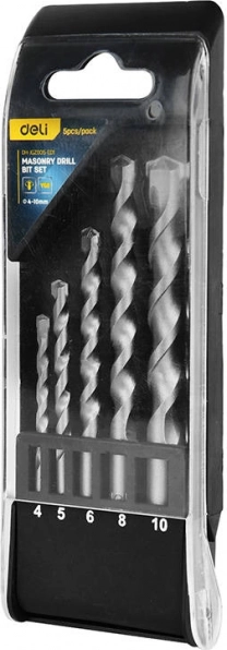 Sada vrtáků do zdiva Deli Tools 4–10 mm (5 ks)