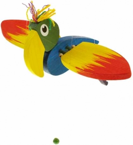 Papoušek malý – závěsná dřevěná dekorace do dětského pokoje