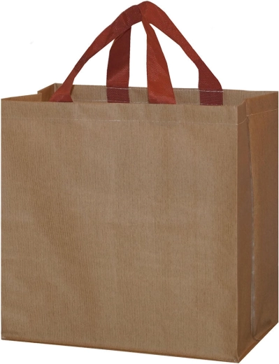 Nákupní taška z laminovaného polypropylenu 35 × 35 × 20 cm, béžová