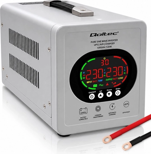 Qoltec záložní zdroj UPS s čistou sinusoidou 1000 VA / 720 W