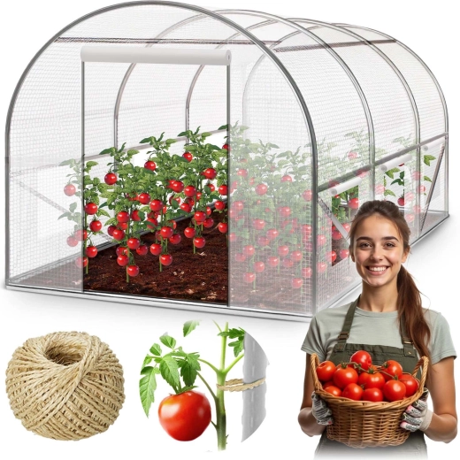 Zahradní fóliovník 2 × 3,5 m (7 m²) bílý Plonos