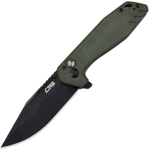 Vreckový nůž CJRB Riff Green, 8,8 cm, černá PVD čepel, zelená Micarta