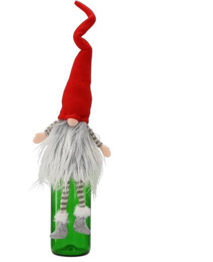 Vánoční dekorativní skřítek – návlek na láhev vína