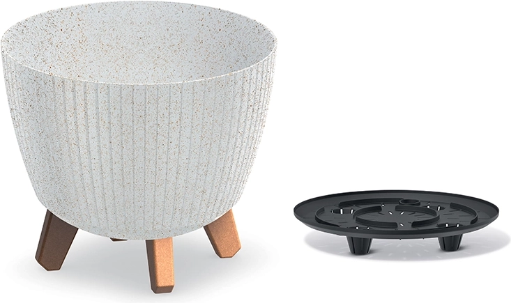 Květináč Lamia Eco Wood 23,2 cm bílý
